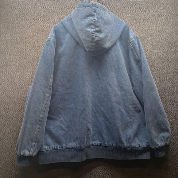 Levi Strauss Denim Hoodie Jacket Men’s Relaxed Quilted Lining Workwear - Picture 2 of 8